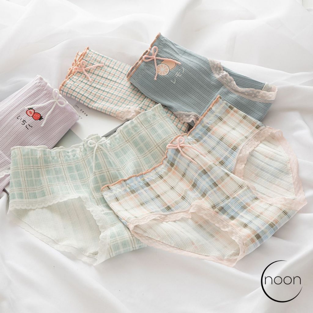 NOON (MOOD) Celana Dalam CD Wanita Korea Motif Lucu Imut Katun Undies Import Murah Sorex Sorella You