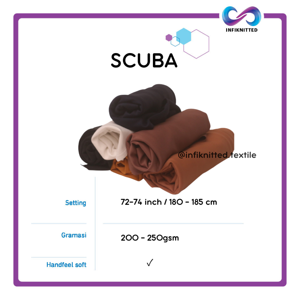 Infiknitted Textile - Kain Scuba Premium Roll (+ -  25KG)