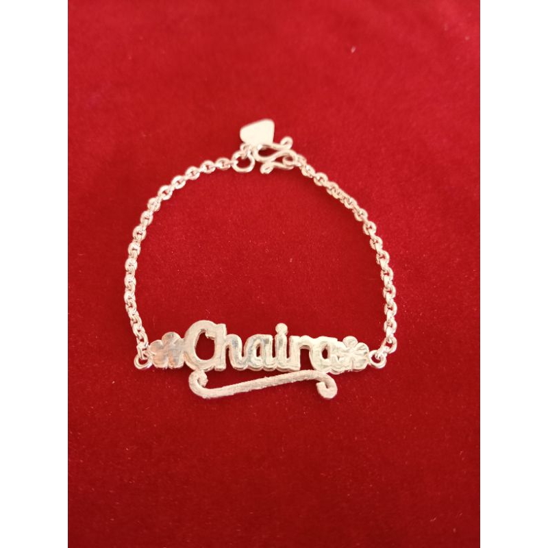 Gelang perak rantai Medan costum nama bayi dan anak-anak