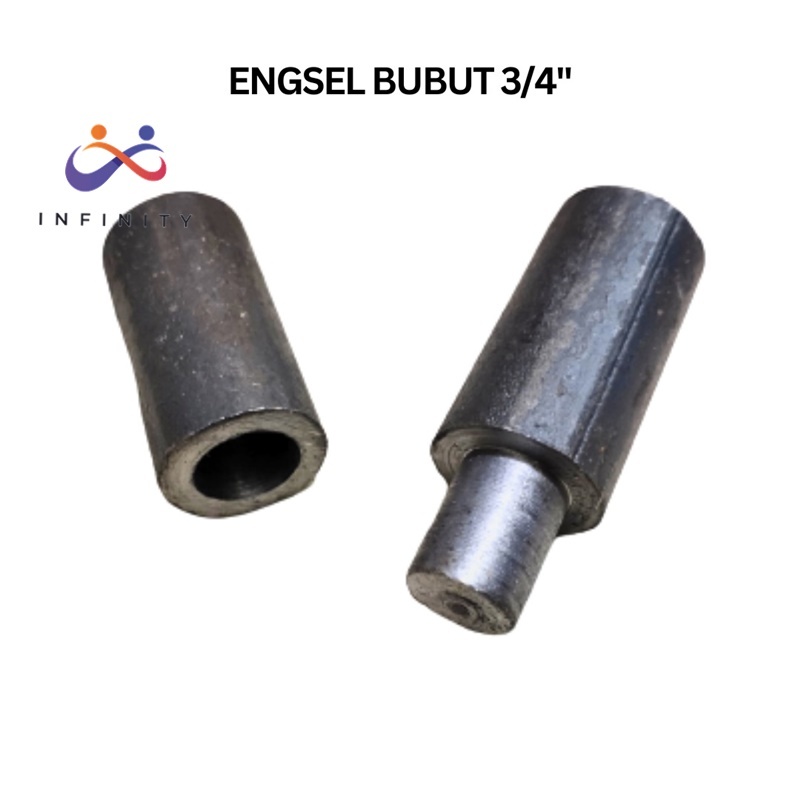 Engsel Bubut pagar besi poles 3/4" sepasang 2pc Serbaguna INFJ