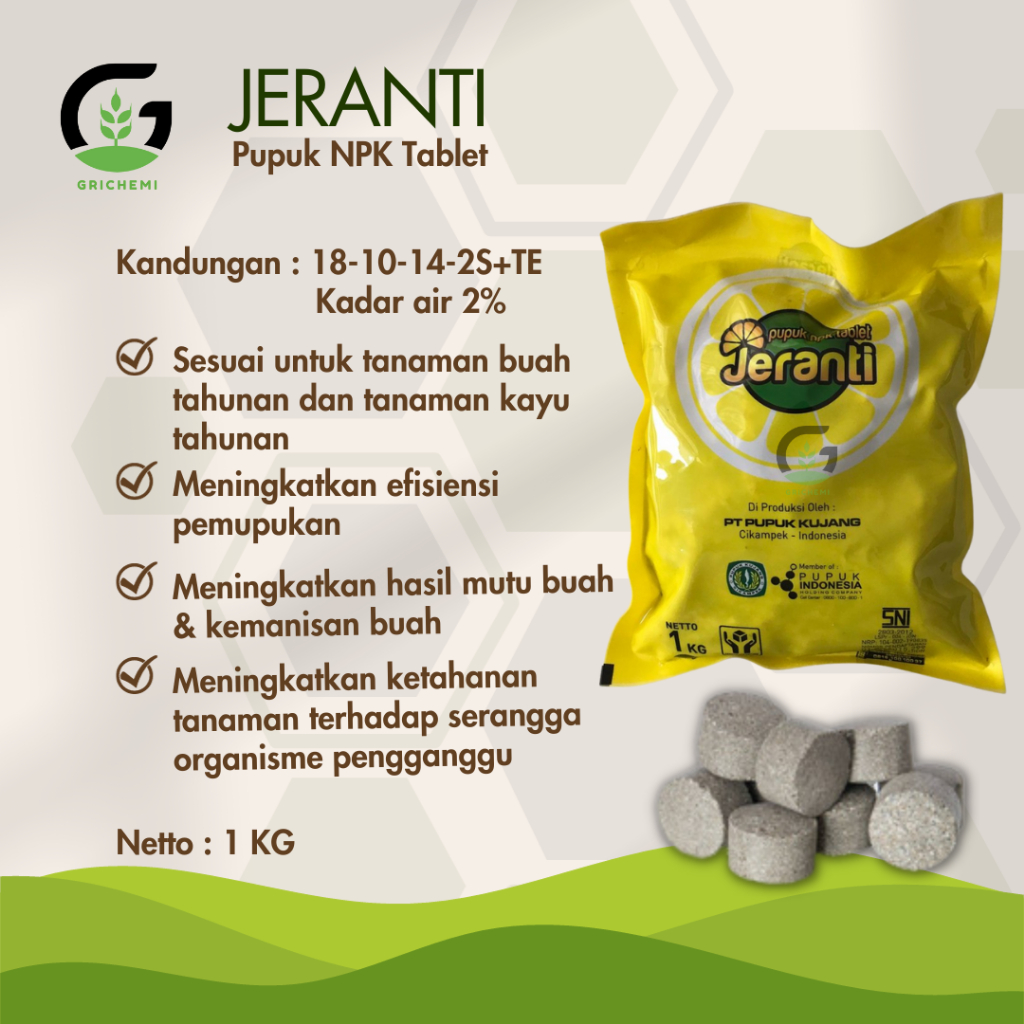 PUPUK NPK TABLET JERANTI 1KG UNTUK TANAMAN BUNGA SAYUR BUAH