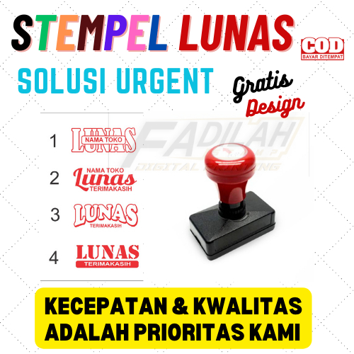 

Stempel Lunas / Otomatis tinta / Bisa custom