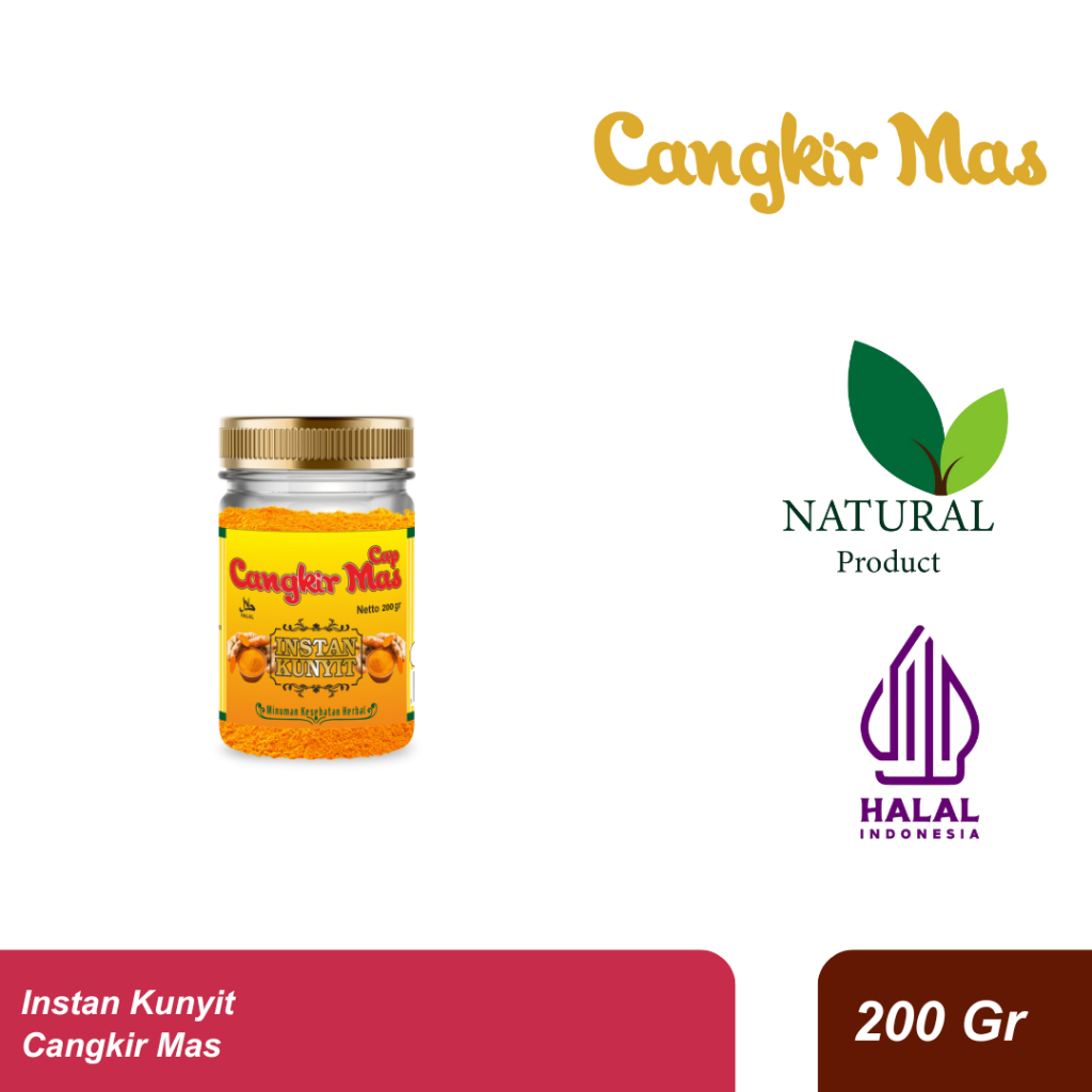 

Cangkir Mas Instan Kunyit 200 Gram 200 gram Bubuk kuning