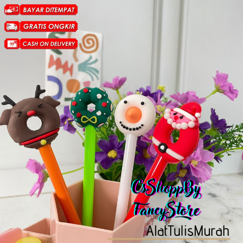 

Pulpen Gel Donat Natal Pen Gel Karakter Makanan Donat Natal Cute Santa