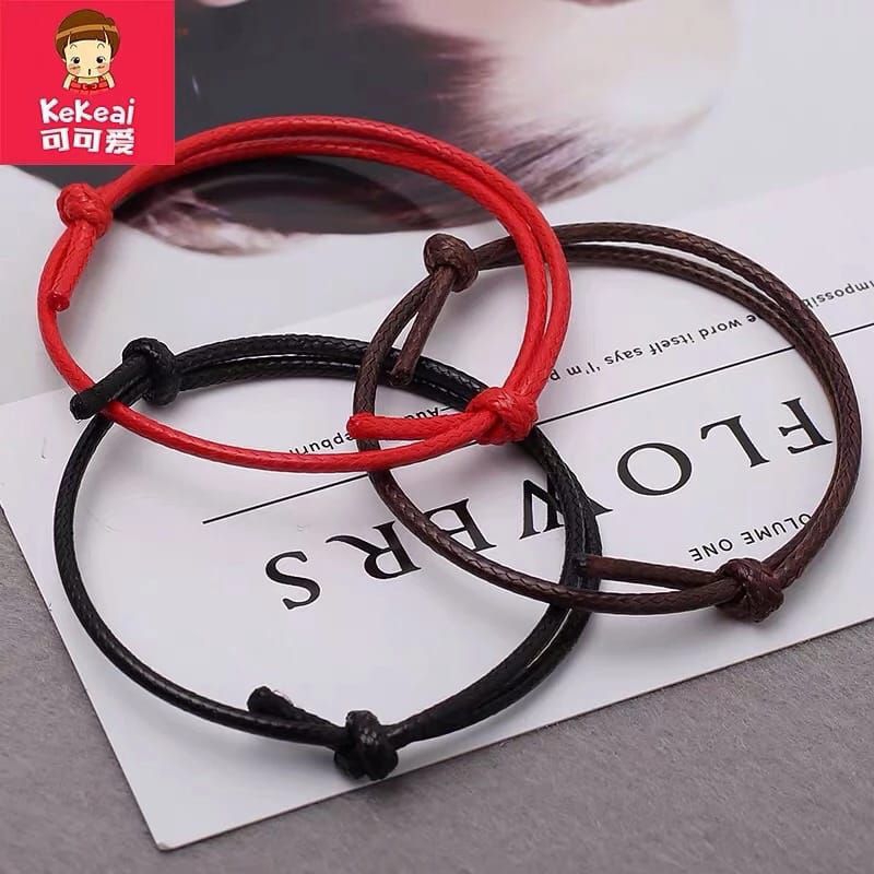 GELANG TALI POLOS 2MM / GELANG PRIA WANITA ANAK BISA DI BESAR