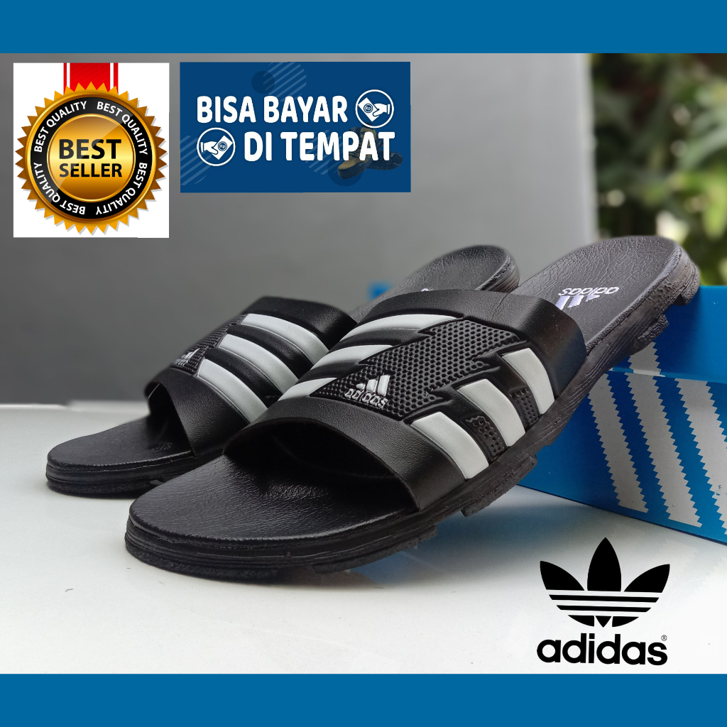 SANDAL ADIDAS SELOP PRIA / SANDAL SLIDE COWOK / SANDAL FLAT SPORT