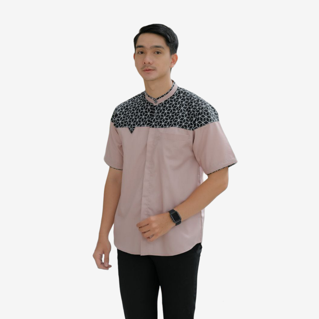 BARS CLOTH.CO Baju Koko Dewasa Kurta Yaman Lengan Pendek Bahan Toyobo Import Premium Adem Kerah Sang
