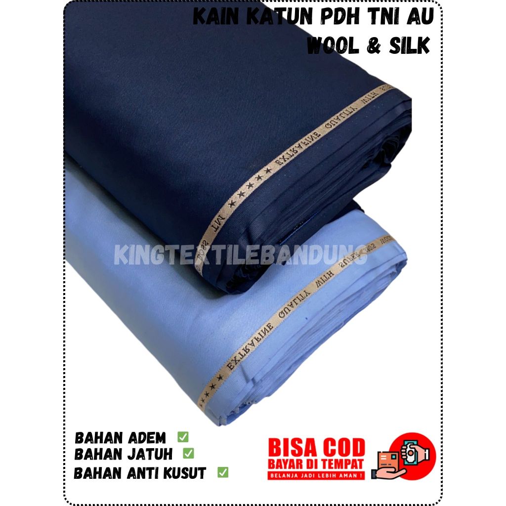 KAIN BAHAN BAJU SETELAN DINAS PDH TNI AU EXLUSIP PREMIUM100%ORIGINAL