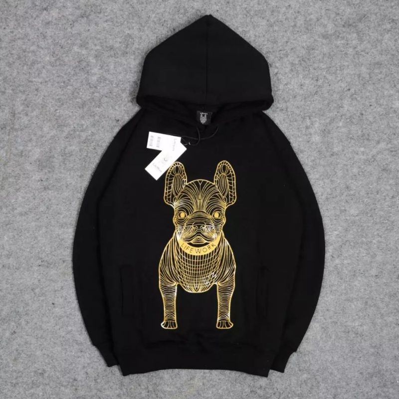 Jaket Sweater Hoodie LIFEWORK RADOG Hitam Fulltag Label