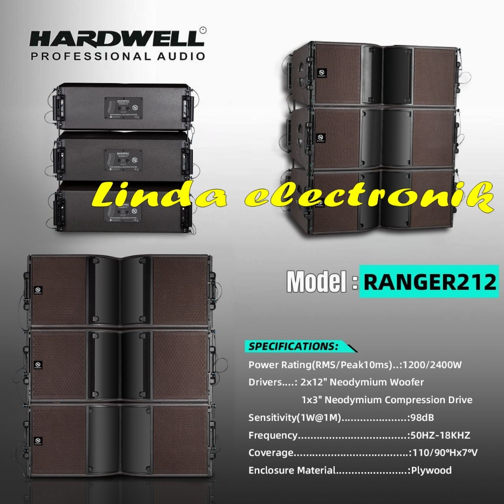 speaker pasif hardwell line array ranger212 / ranger 212 2 x 12 1 buah