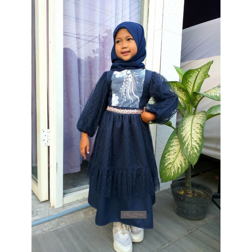 SETGAMIS ANAK/GAMIS ANAK BROKAT KHUSUS WARNA NAVY SIZE NB HINGGA XXXL