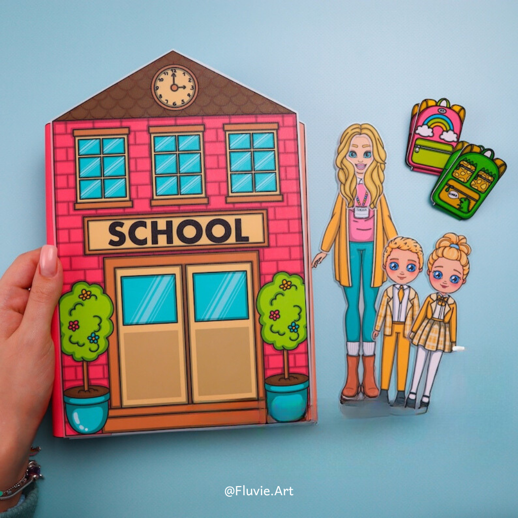 School Busy book for kids, PDF, DIY Kits for Kids, Paper Dolls | Mainan Bongkar Pasang BP BP an