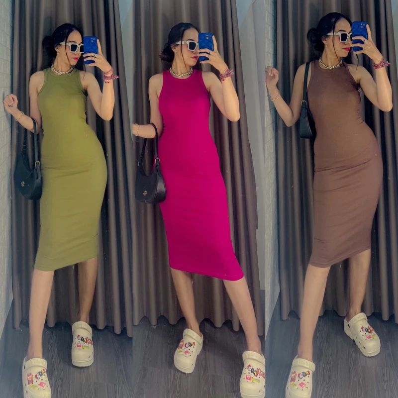 VIA DRESS BODYCON - DRESS RIB PREMIUM - BODYCON DRESS FIT BODY - INNER DRESS RIB