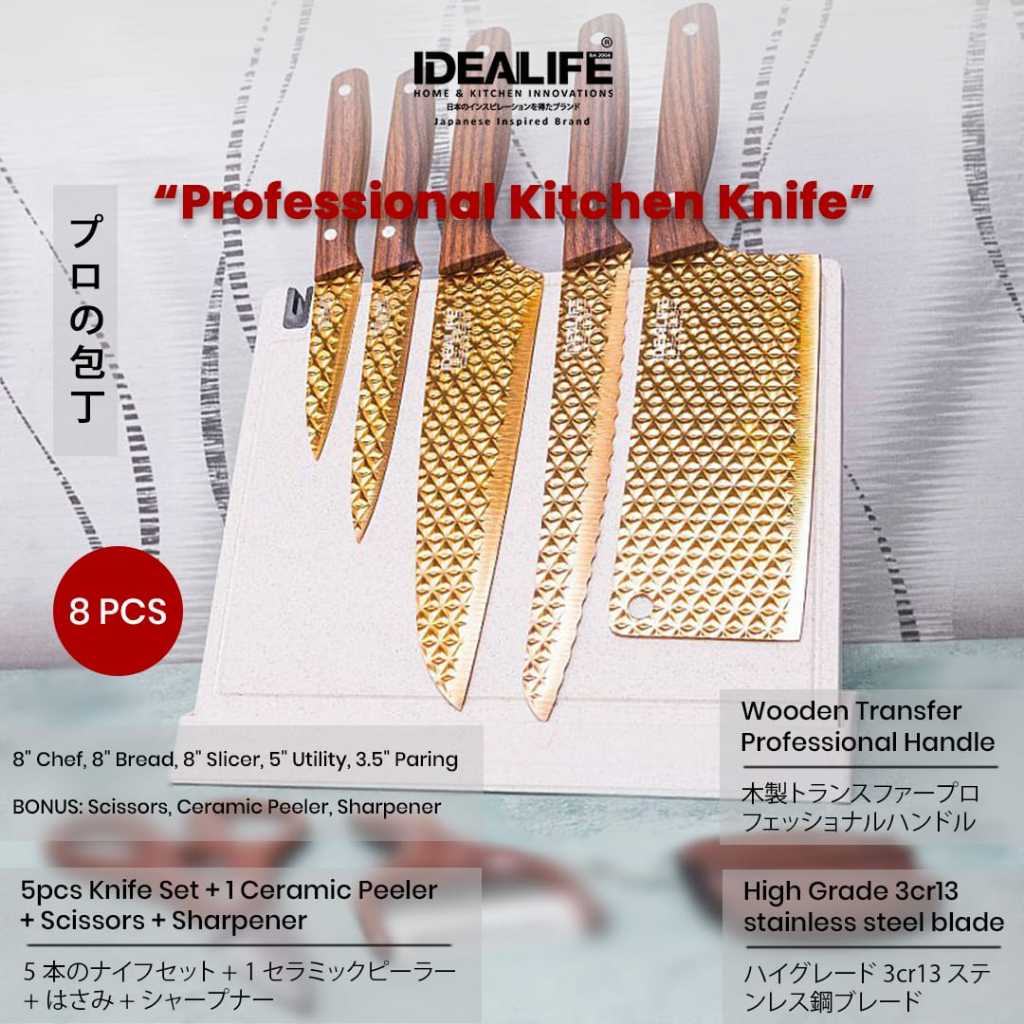 IDEALIFE - Professional Knife Set - Perlengkapan Pisau Dapur IL-163a
