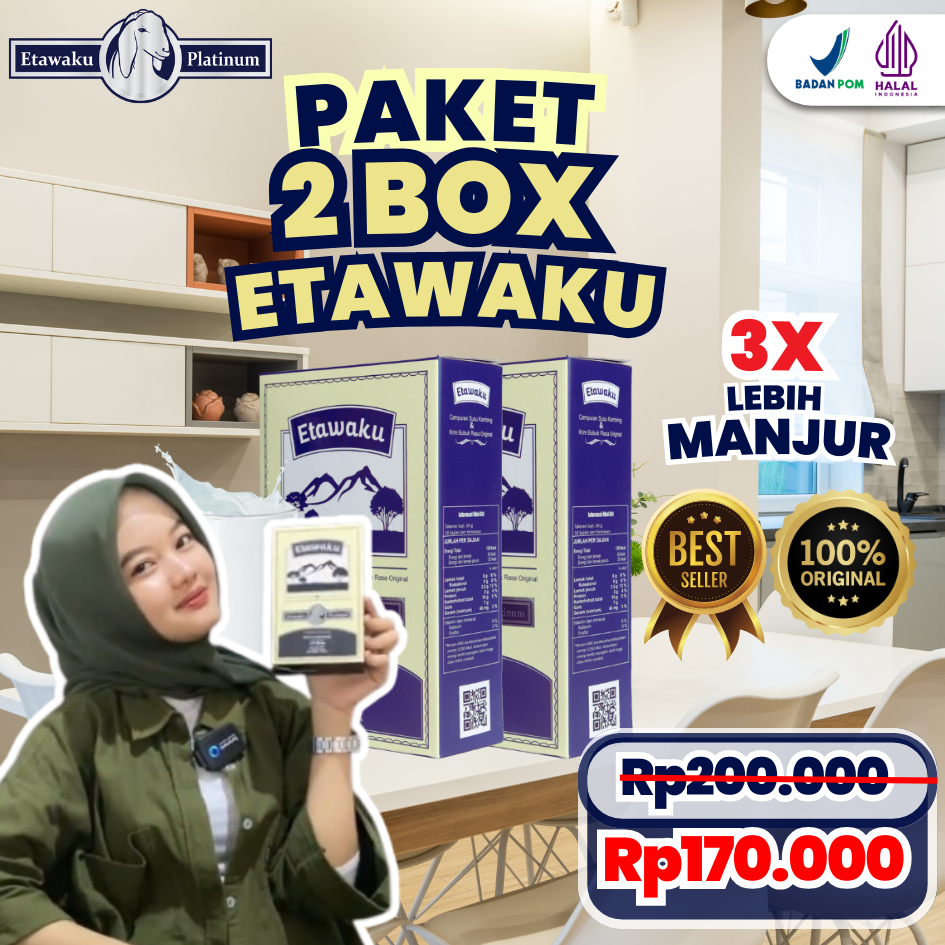 

PAKET 2 BOX ETAWAKU PLATINUM ORIGINAL - SUSU ETAWA HERBAL EFEKTIF MENYEMBUHKAN MASALAH PADA PERNAFASAN