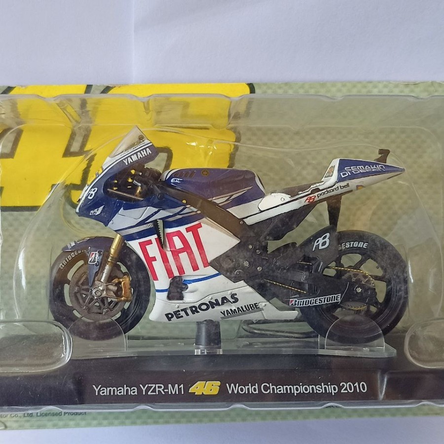 Miniatur MotoGp Legendaris 46 Valentino Rossi Yamaha YZR-M1 World champion 2010