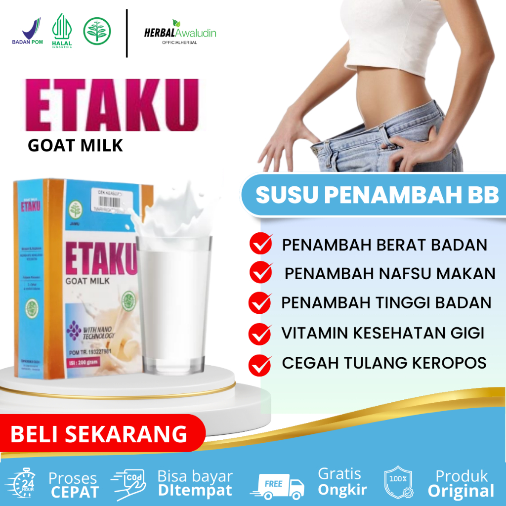

Susu Penggemuk Badan, Suplemen Penambah Berat Badan Anak dan Dewasa, Penambah Nafsu Makan, Obat Gemuk Alami, Susu Tinggi Kalsium Herbal Walatra Etaku 100% Original