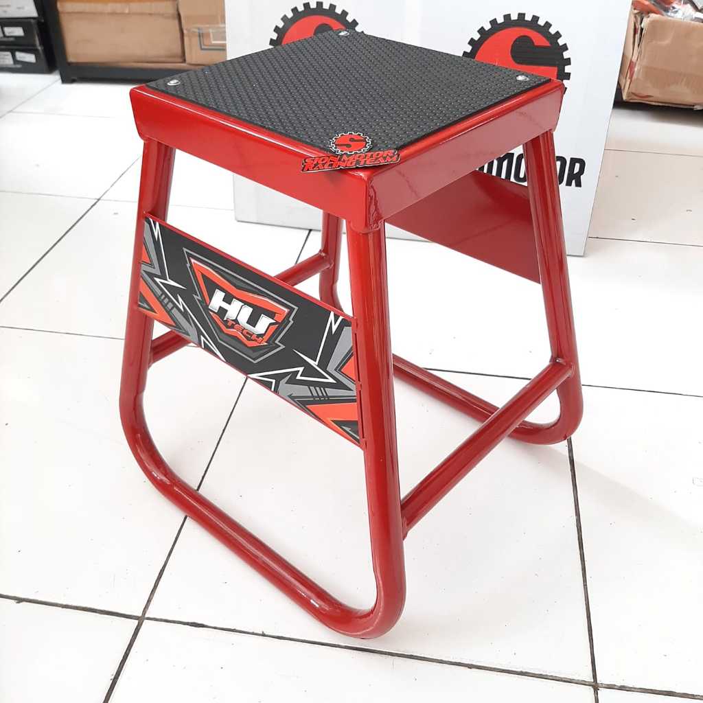 Workstand Jackstand Paddock Duduk Trail Motocross Universal KLX KTM CRF WR YZ Hutech Merah Standar T