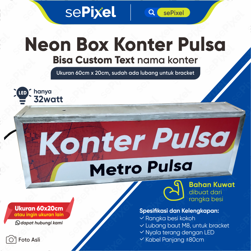 Neon Box Konter Pulsa Aksesoris