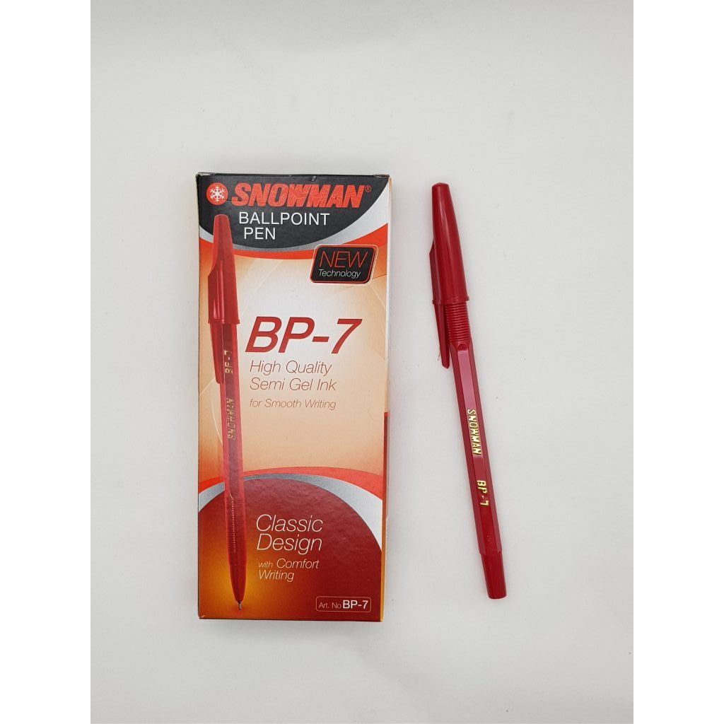 

PULPEN / BALLPOINT / PEN SNOWMAN 0.7mm BP 7 Warna Merah