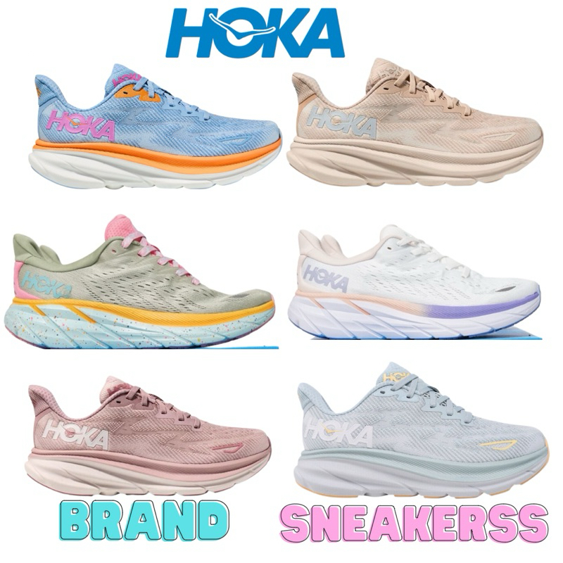 HOKA CLIFTON 8 WHITE PINK BLUE ORIGINAL