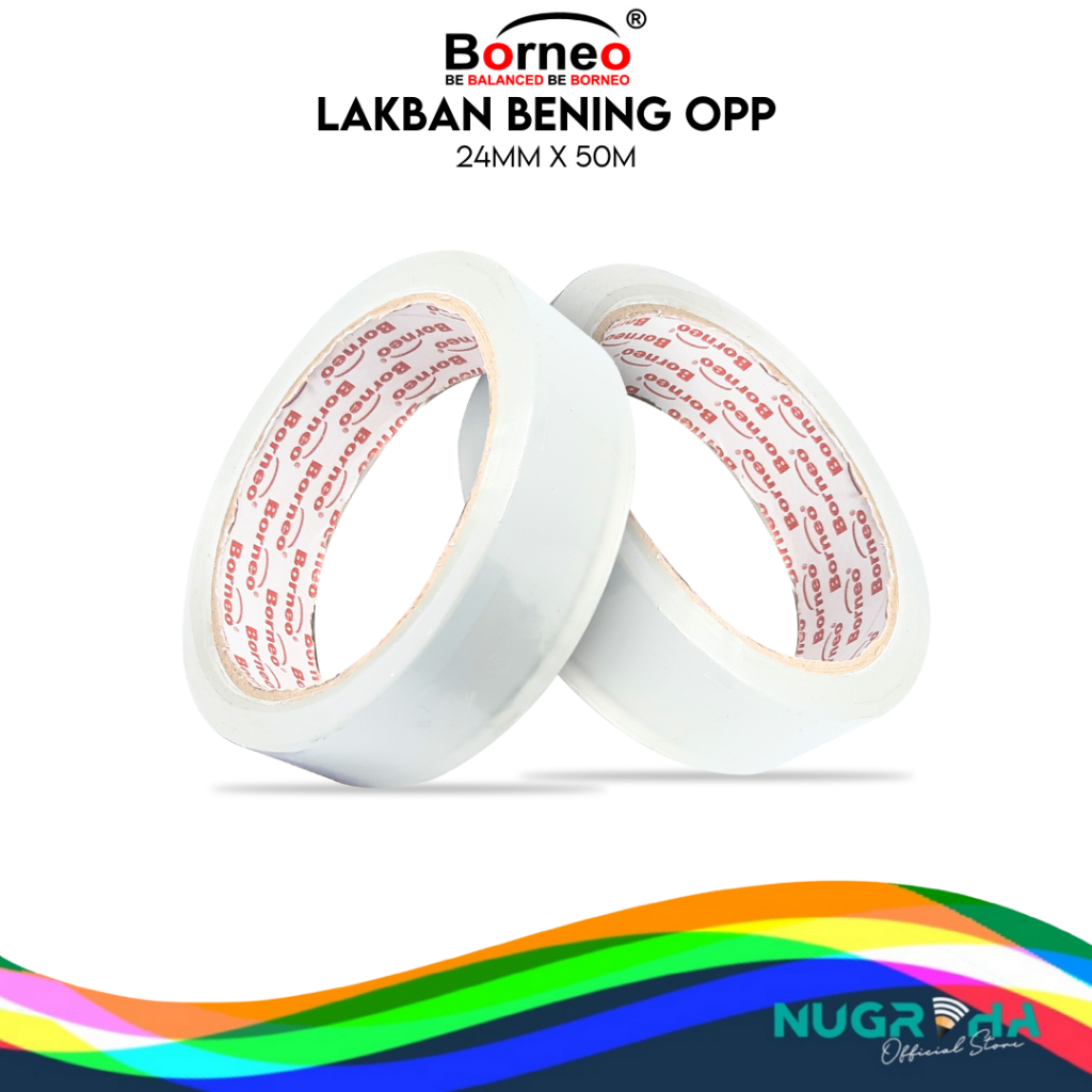 

ISOLASI CELLO TAPE SOLASI BENING 24 MM X 50 M BORNEO CORE MERAH
