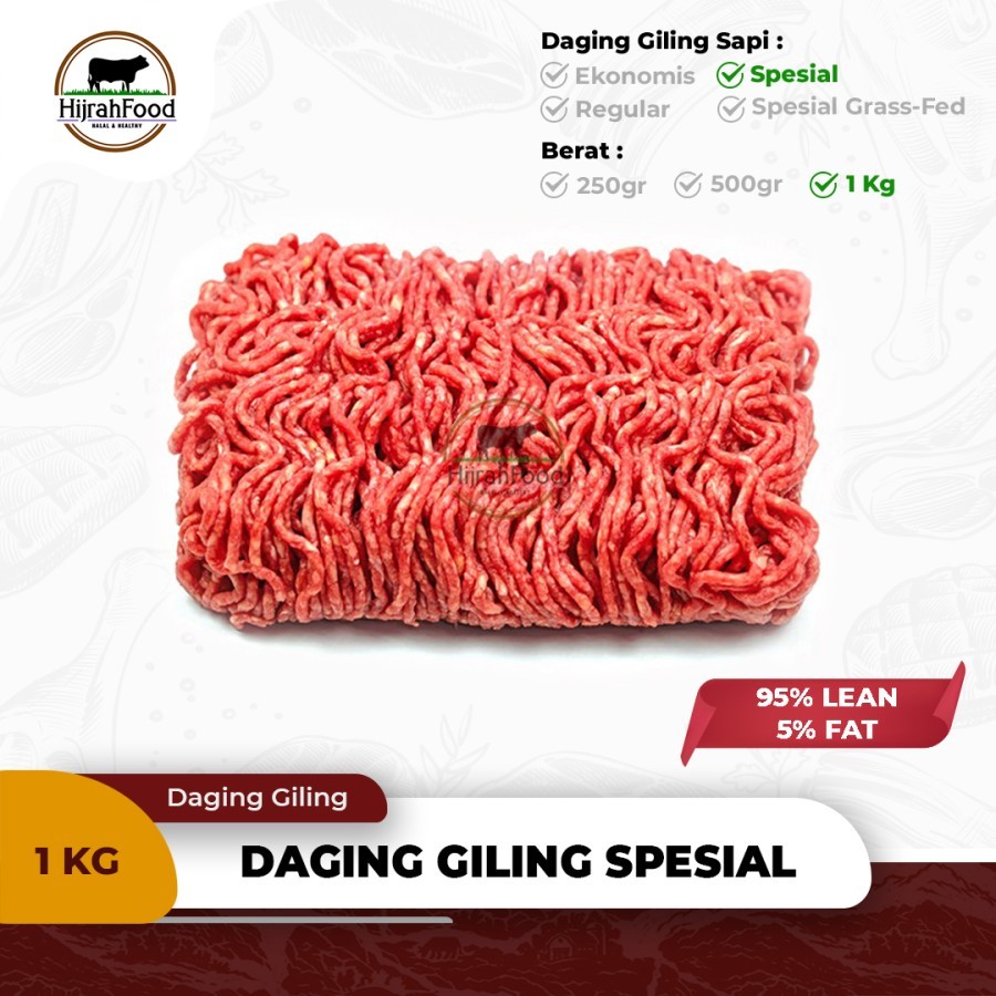 

Hijrahfood Daging Giling Sapi | Minced Ground Beef - SPECIAL / LESS FAT - 1 kg