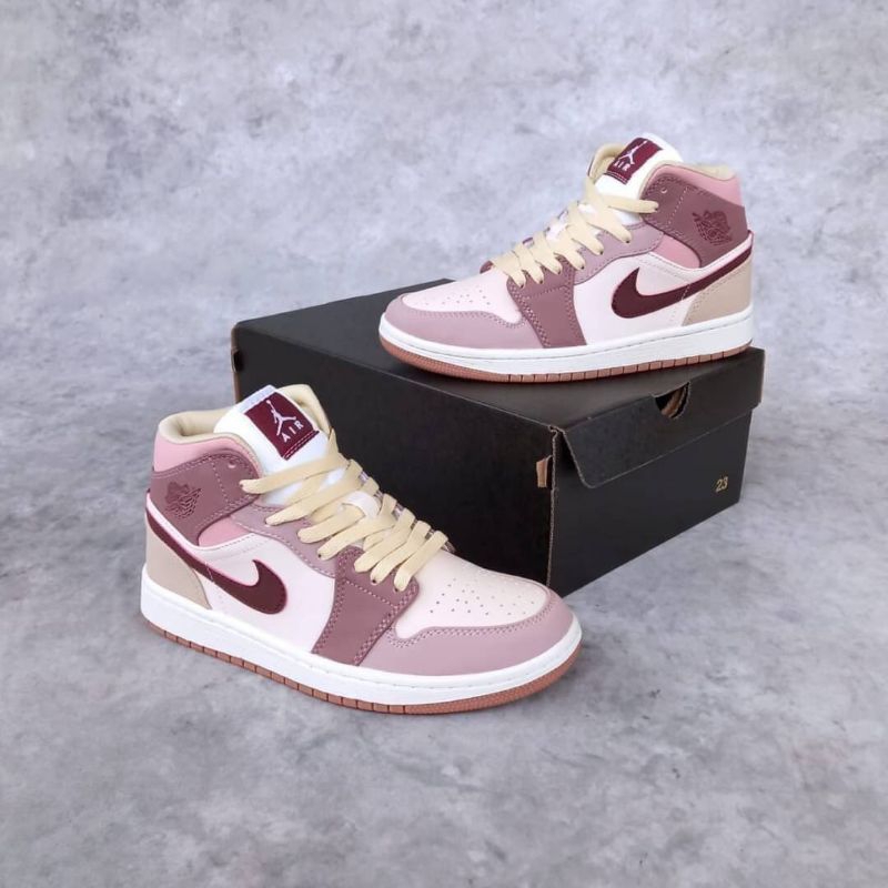 Sepatu Nike Air Jordan 1 Mid Dark Pony Smoke Mauve ORI Premium BNIB Import Quality