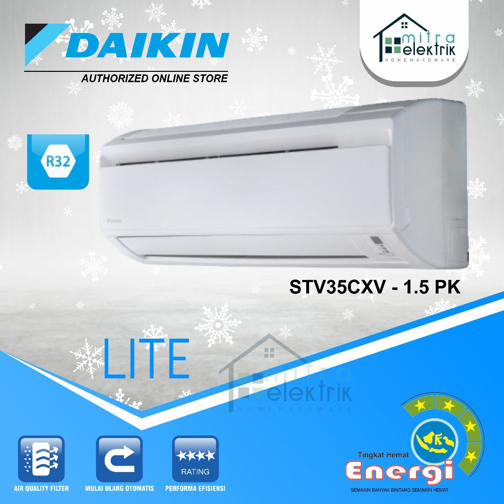 AC Daikin 1.5PK Lite STV35CXV Made In Malaysia