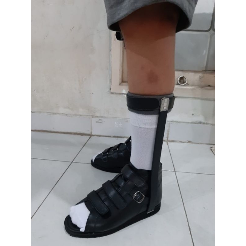 Sepatu Ortopedi AFO Brace Solid Ankle Unilateral / Sepatu Koreksi AFO Brace Solid Ankle