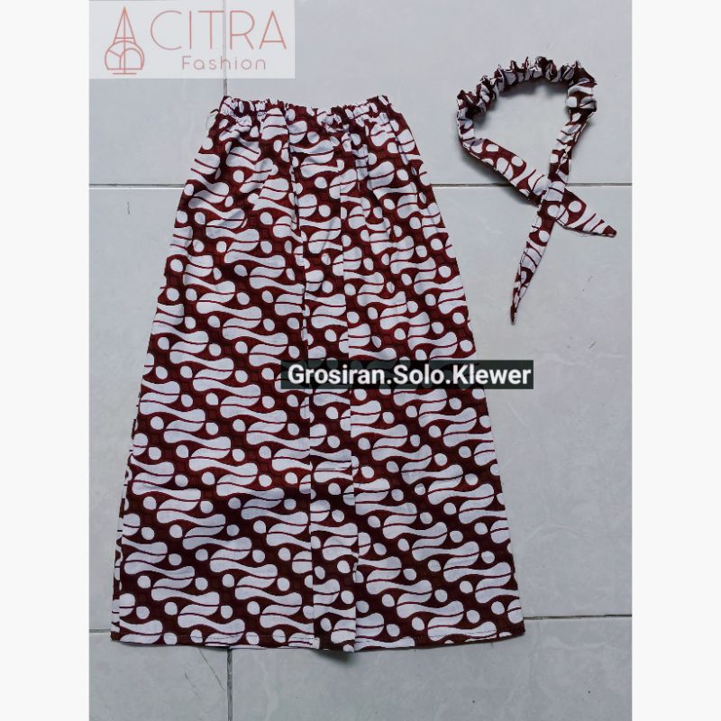 PAKET 2 IN 1 ROK BATIK LIPIT + BANDO / ROK BATIK / ROK BATIK ANAK / ROK PANJANG / ROK JARIK / ROK