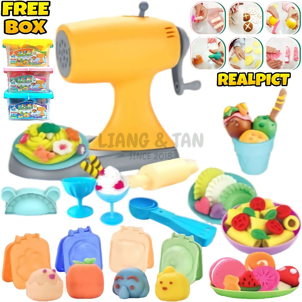 Promo Mainan Anak Cetakan Diy Mesin Giling Mie Kue Es Krim Es Cream Free Box Kontainer Clay Lilin Plastisin Fun Dough / Mainan Edukasi Anak / Mainan Anak Perempuan / Mainan Anak Laki Laki Sni Murah