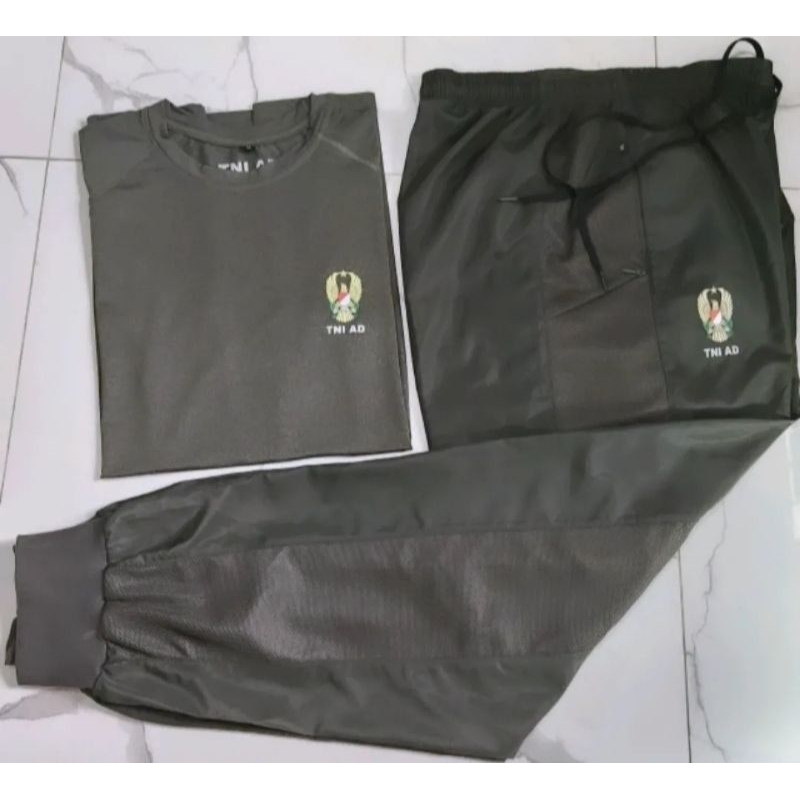 Training TNI AD Terbaru/Training Kasad/Lengan Pendek(Celana Bahan Parasut)