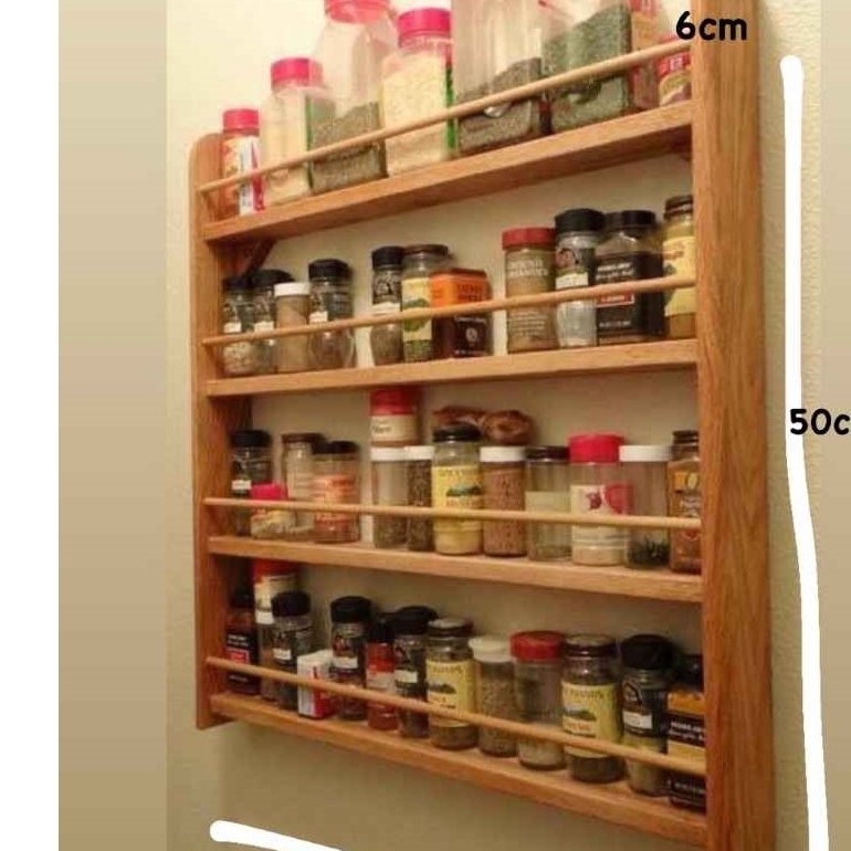 kayu jati rak bumbu 4 susun Rak Kayu Serbaguna Tempat Bumbu Susun Botol Rak Toples