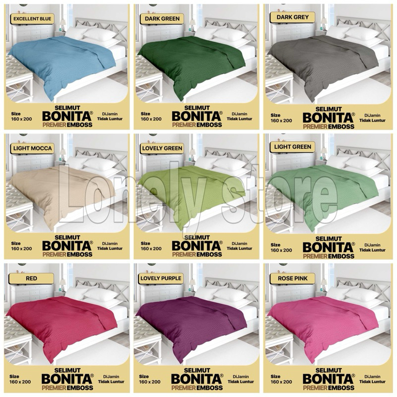 Selimut Bonita Emboss Polos Terbaru