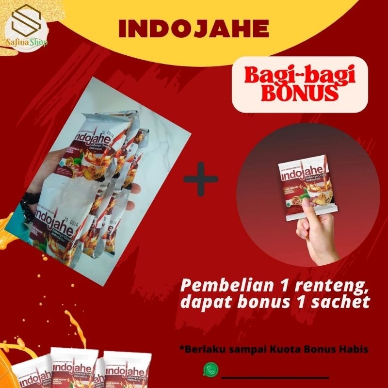

Indojahe, Jahe Plus Herbal, 1 Renceng Bonus 1 Sachet