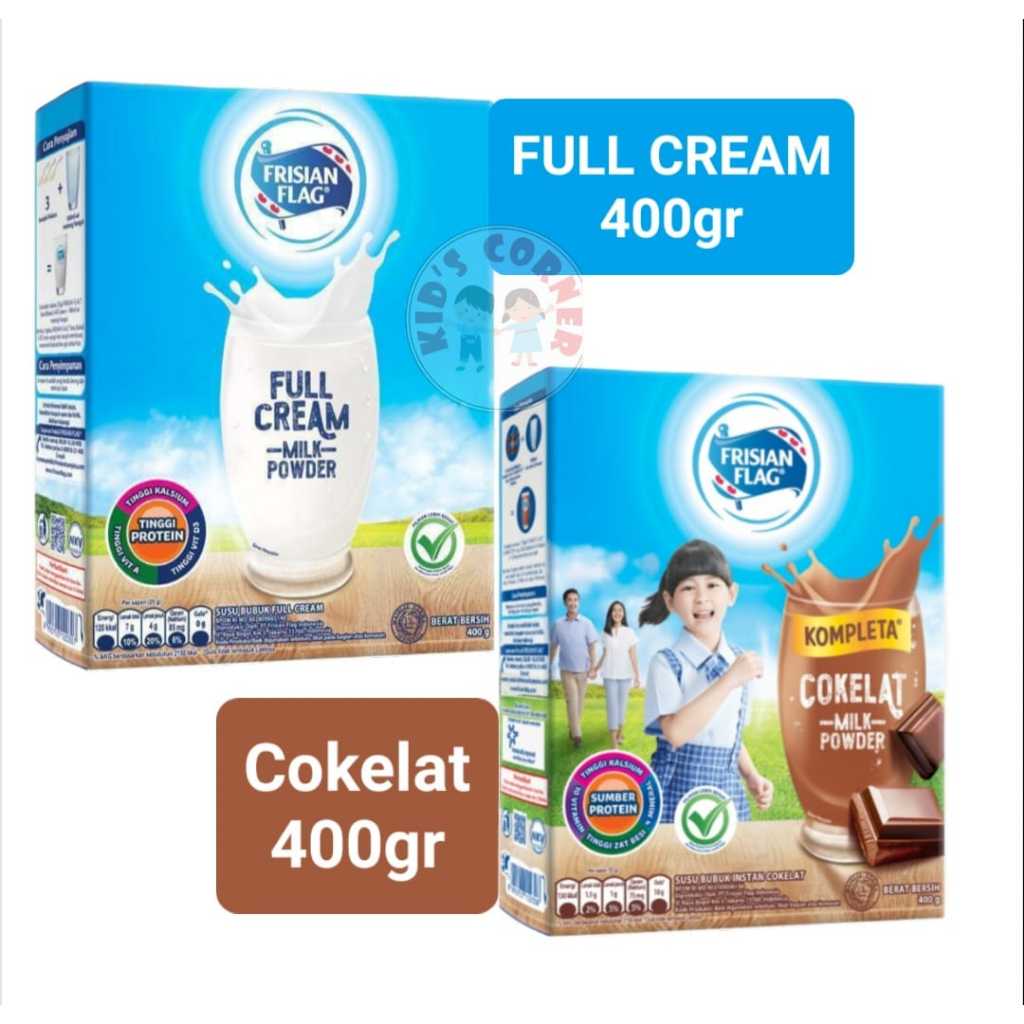 

Frisian Flag Kompleta Cokelat / Full Cream 400gr Milk Powder
