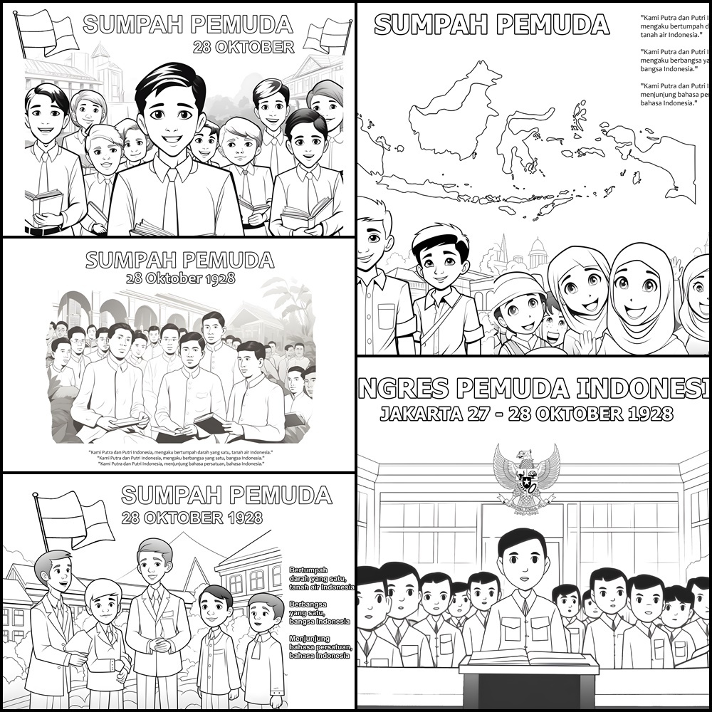 

Lembar Mewarnai Anak Tema SUMPAH PEMUDA 28 Oktober 1928