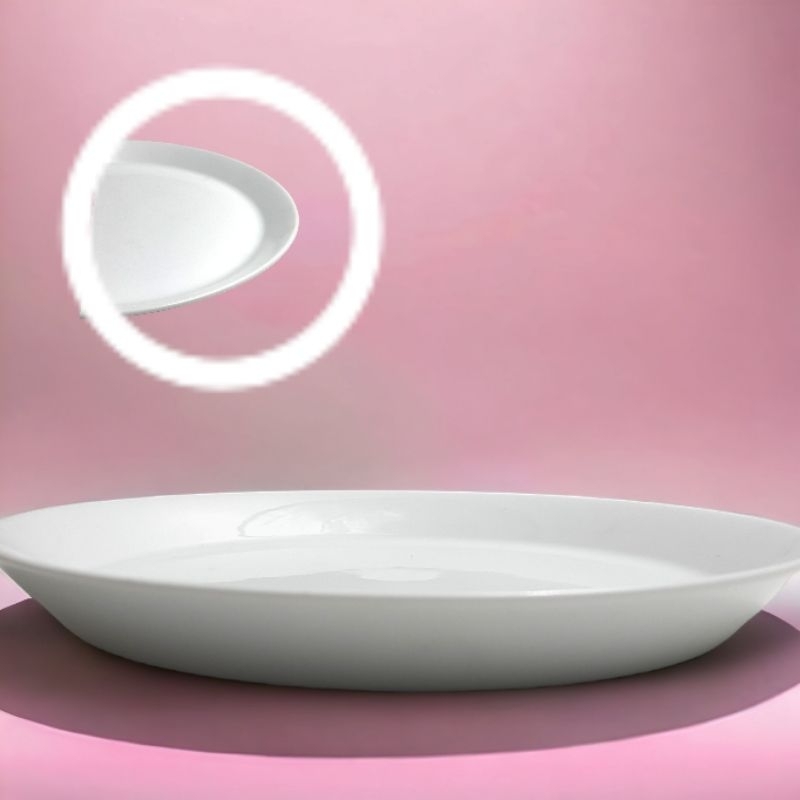 piring keramik putih polos 23cm / piring keramik porcelain