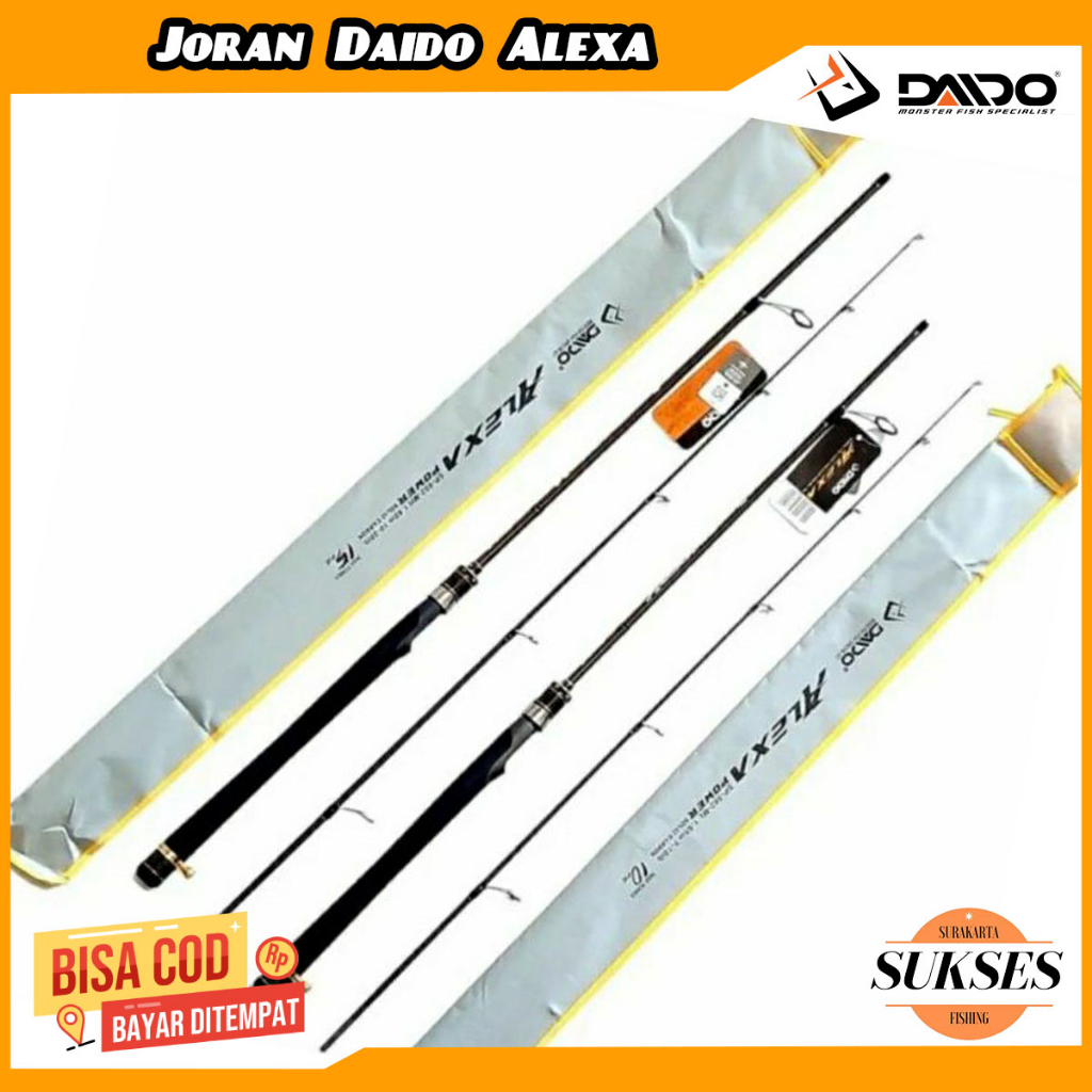 Joran Pancing Daido Alexa 180cm  7-15 lbs Japan Style dan Full Handle Solid Carbon Full Fuji