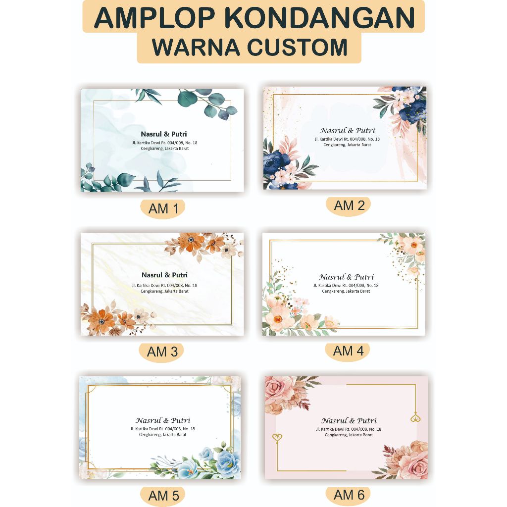 

(50 PCS) Amplop Kondangan Custom Murah / Amplop Sumbangan / Cetak Nama Custom / ANGPAU