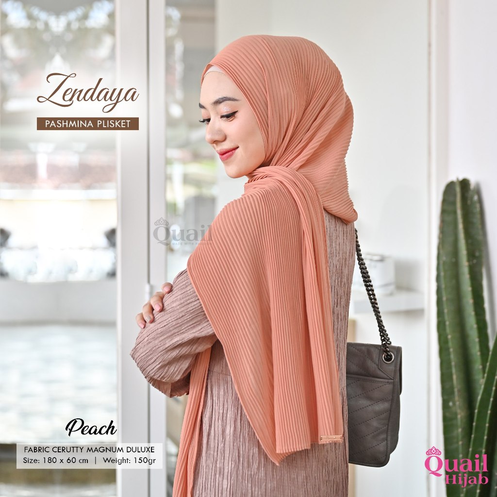 Quail Hijab - Zendaya Pashmina Plisket Muslim Pashmina Wanita Ceruty Shawl