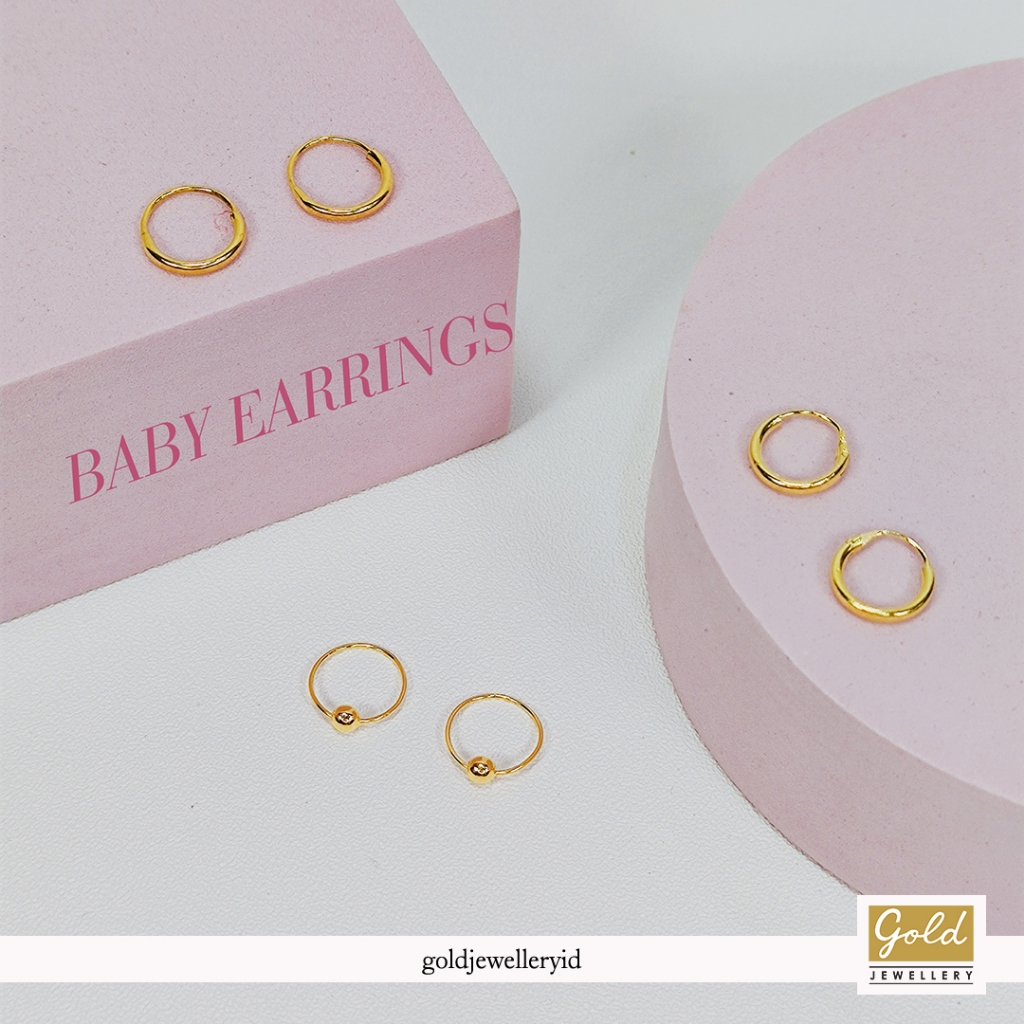Anting bayi anak emas kuning 700  16k