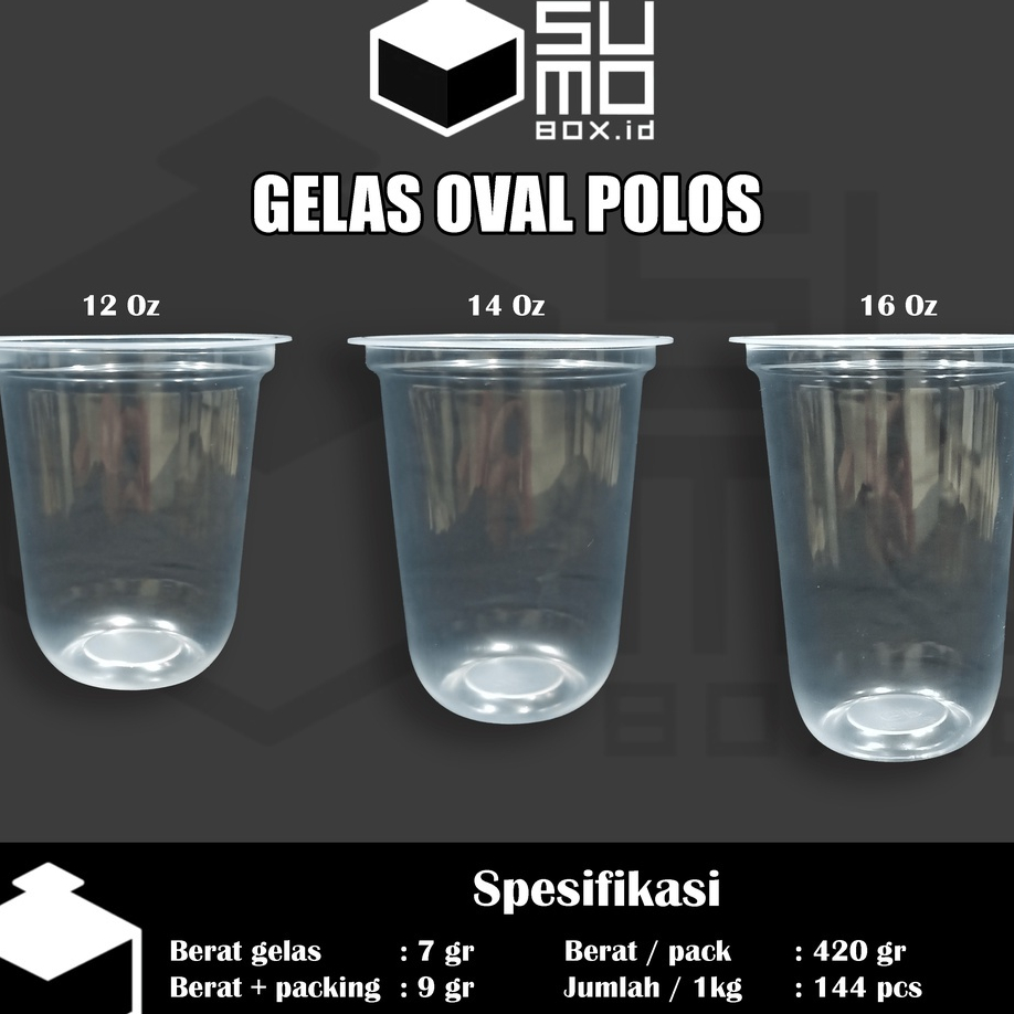Cup Oval SumoBox 12,14,16 isi 50pcs