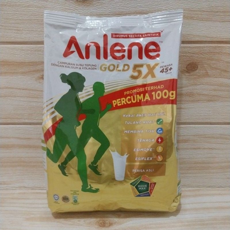 Susu Anlene Gold 5x Malaysia Dewasa 45tahun+ 1kg + free 100gr