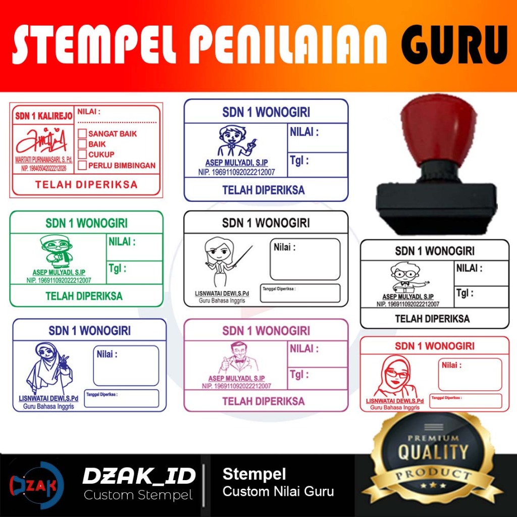 

Stempel Nilai Guru / Penilaian / Koreksi / Checked / Reward / Stempel Nama Guru / Stempel NIP Guru / Stempel Custom Penilaian Guru Custom Poto Sendiri / Model Terbaru Stempel Penilaian Guru