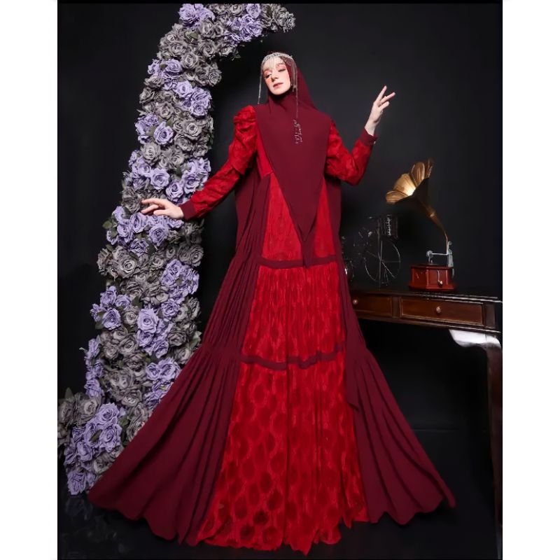 Haneen Syar'i Original by Belifi Set Gamis Mewah