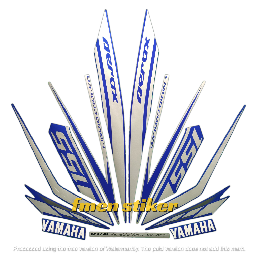 striping aerox vva 155 2017 biru fullset