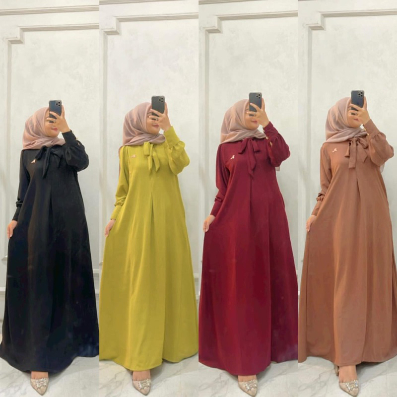 gamis crinkle / polo linen yumna paling laris