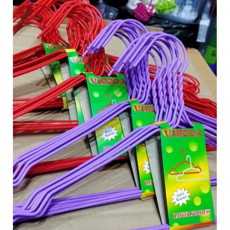 Hanger warna vinoda tebal 10 pcs